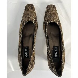 Van Eli Woman's Snakeskin Heels Shoes Size 8.5